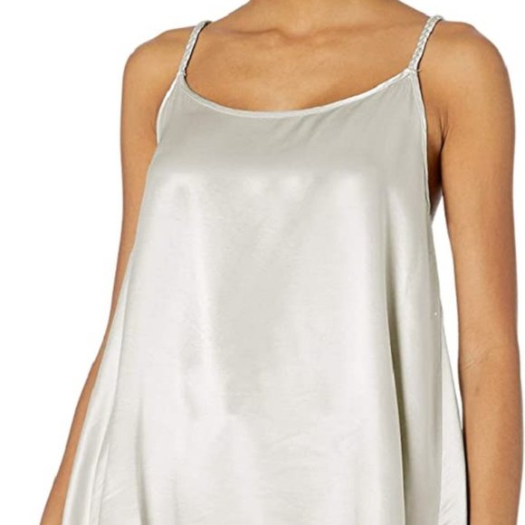 PJ Harlow Daisy Satin Tank with Braided Straps & Elastic Back Pearl